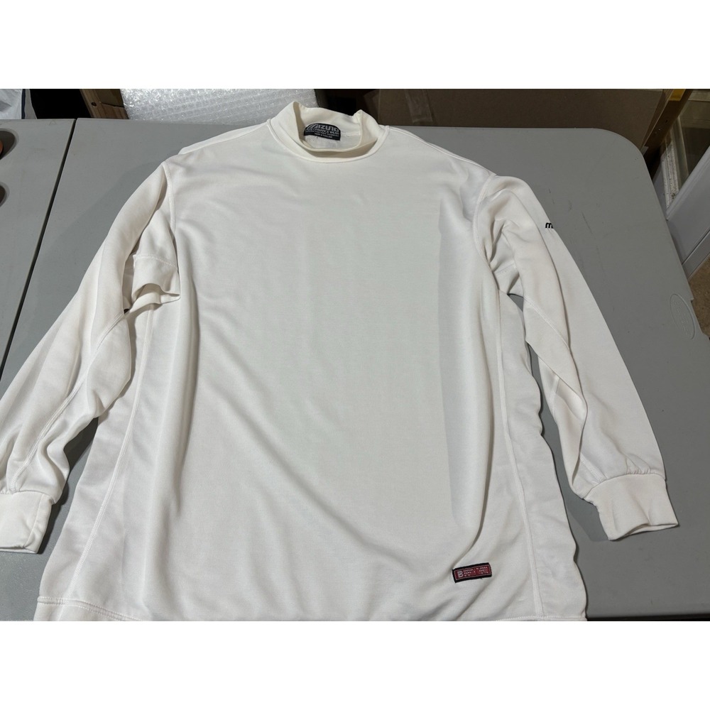 Mizuno Performance Wear Shirt Breathe Thermo Sz XL‎ Mock Neck Base Layer White